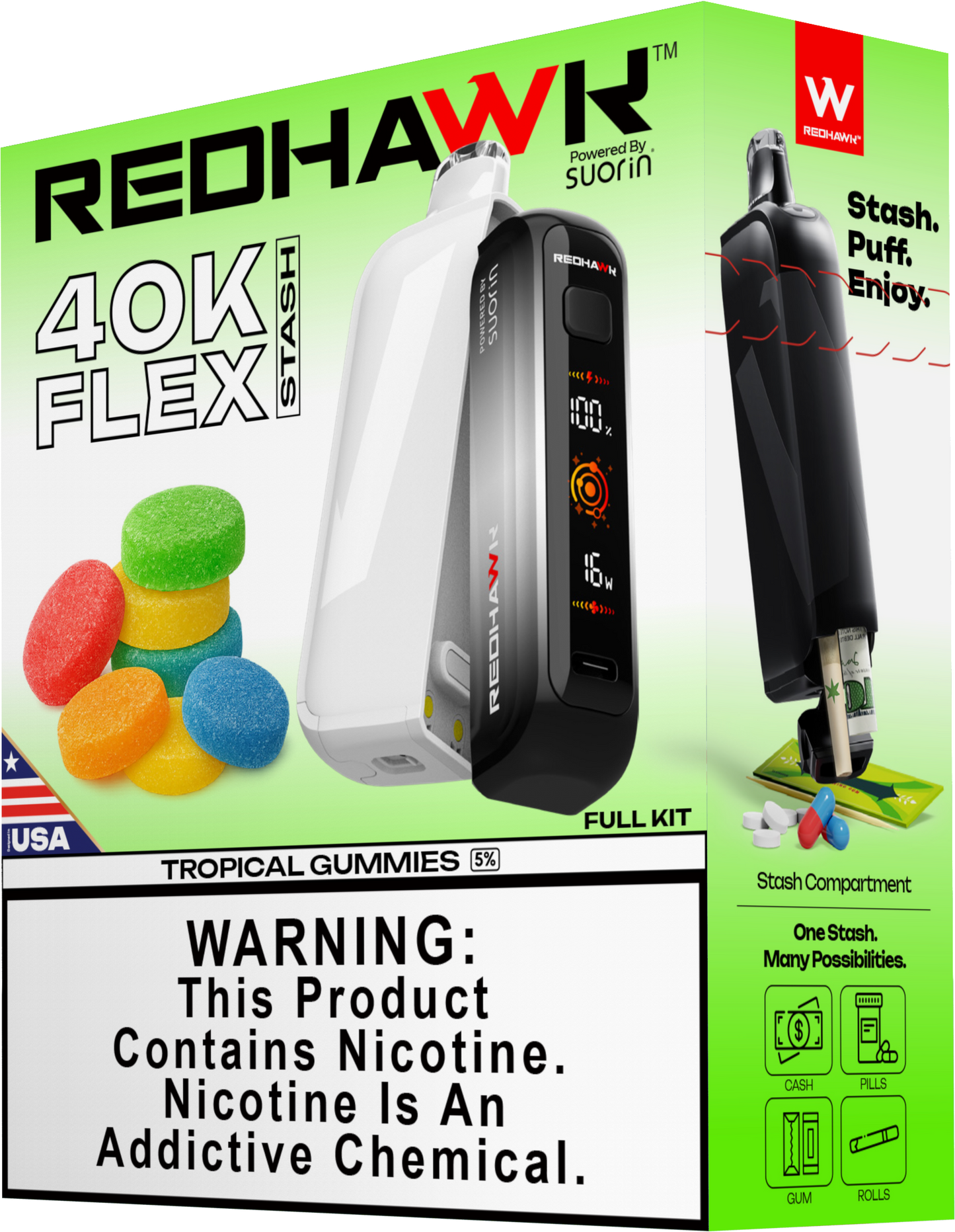 RedHawk 40K Puff FLEX Stash Disposable Vape - Tropical Gummies