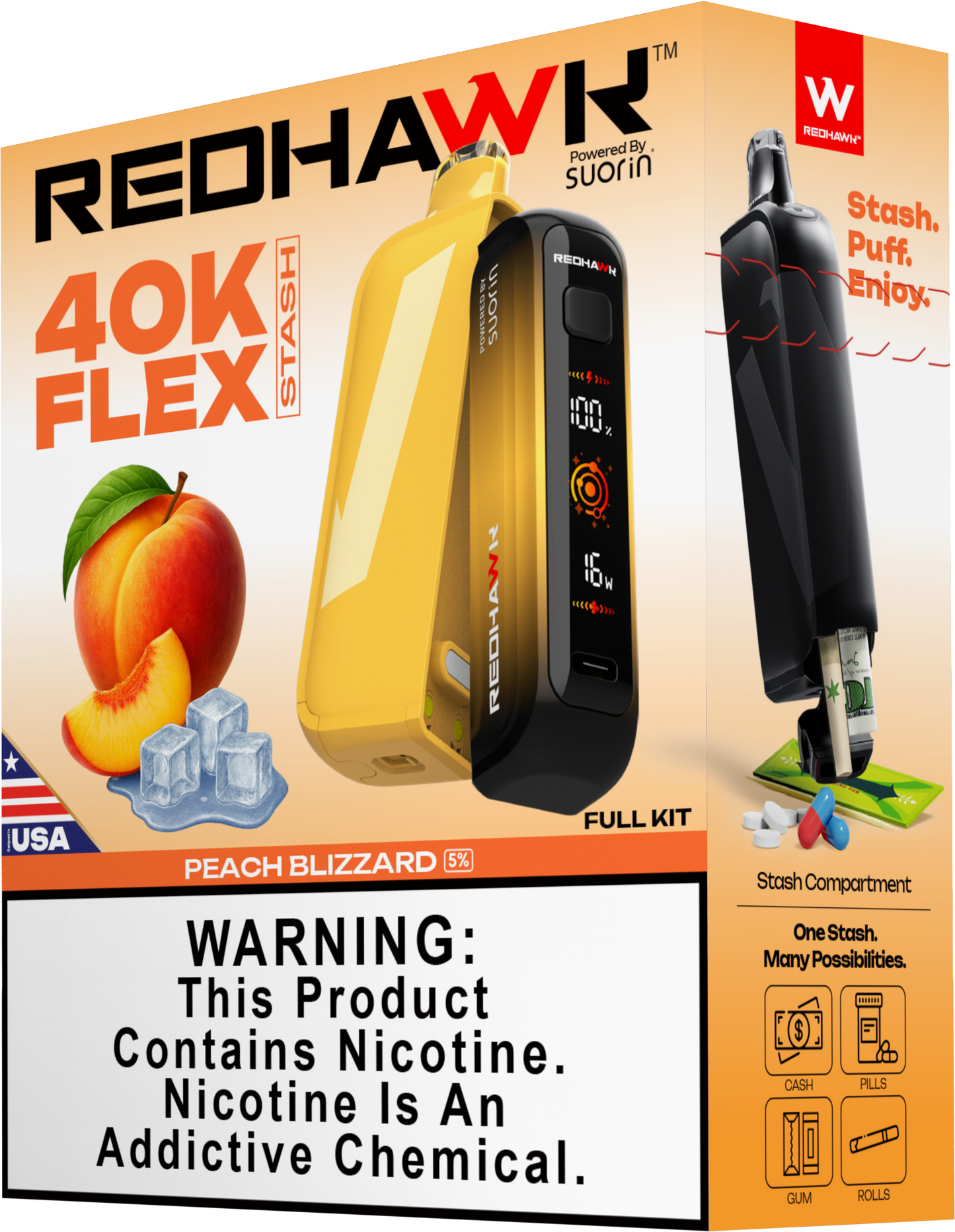 RedHawk 40K Puff FLEX Stash Disposable Vape - Peachy Blizzard