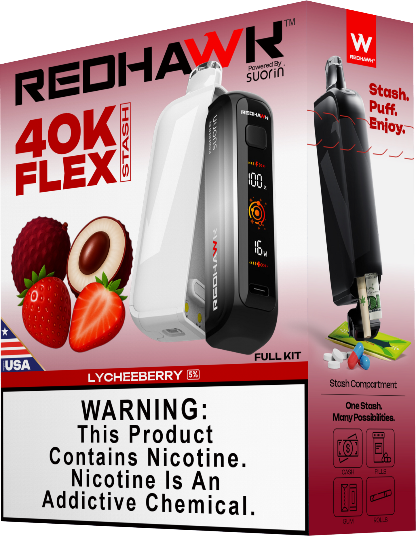 RedHawk 40K Puff FLEX Stash Disposable Vape - LycheeBerry