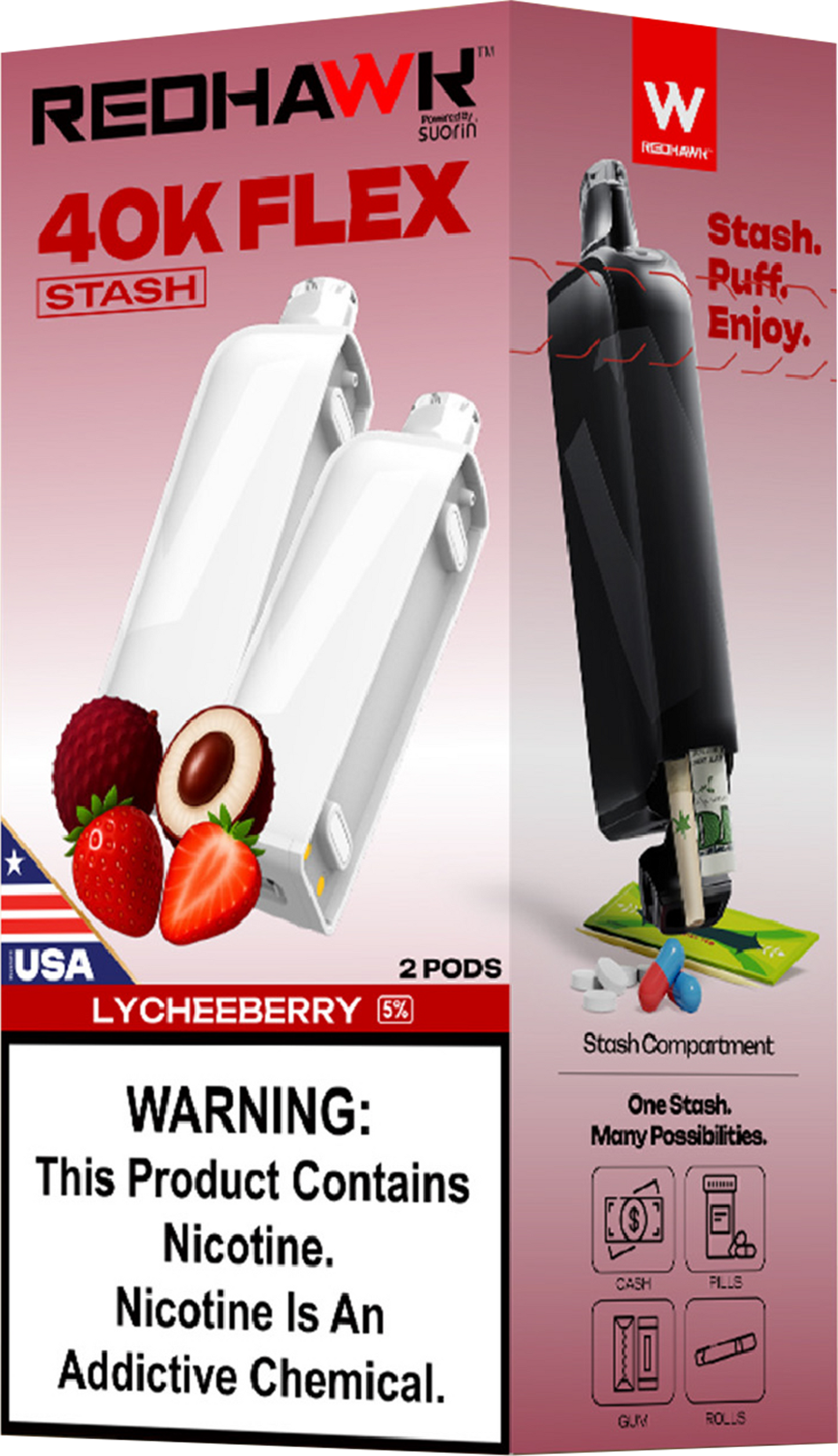 RedHawk 40K FLEX Stash LYCHEEBERRY 2 Pack Replacement Pods