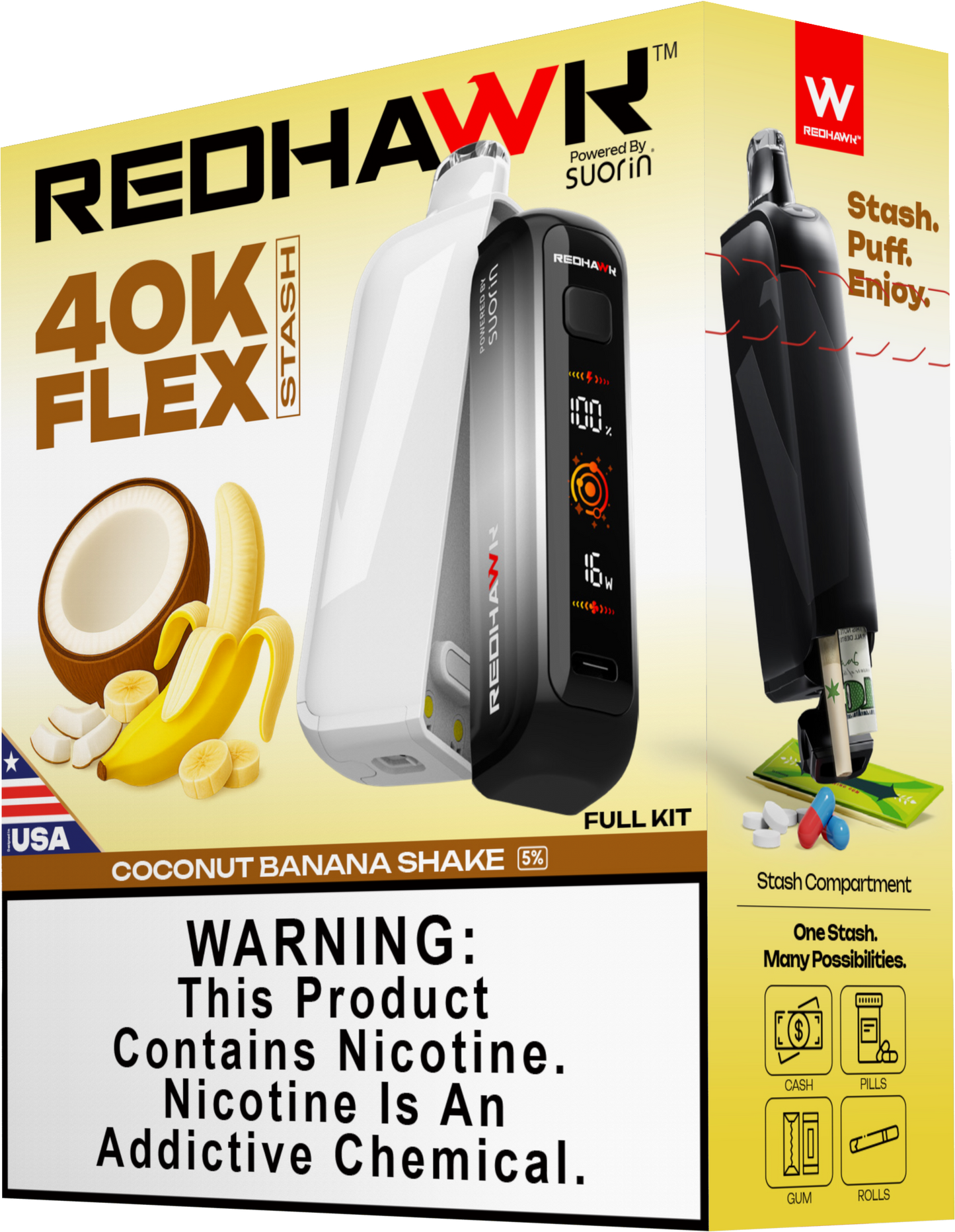 RedHawk 40K Puff FLEX Stash Disposable Vape - Coconut Banana Shake