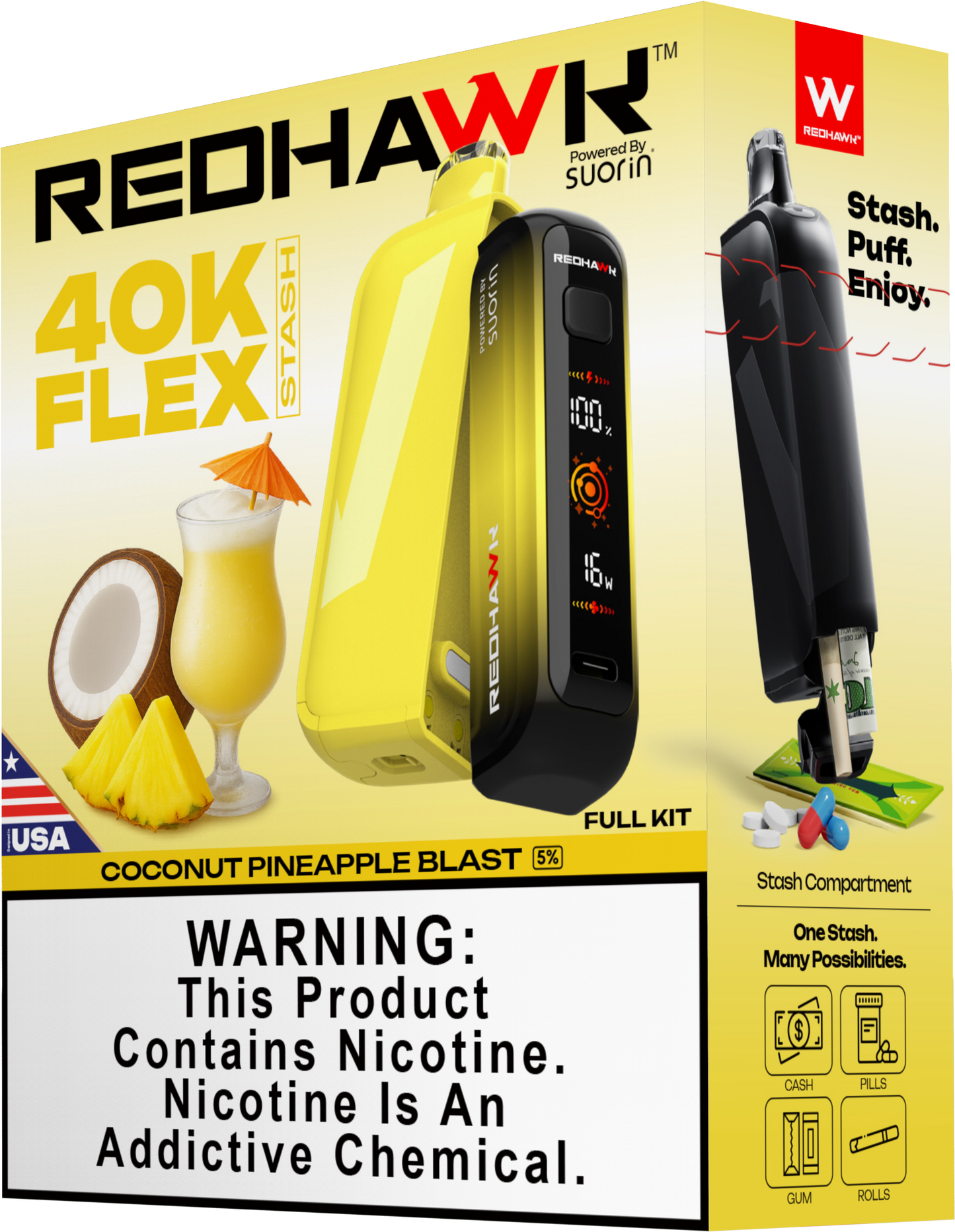 RedHawk 40K Puff FLEX Stash Disposable Vape - Coconut Pineapple Blast