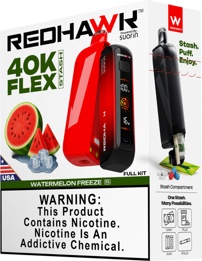 RedHawk 40K Puff FLEX Stash Disposable Vape - Watermelon Freeze