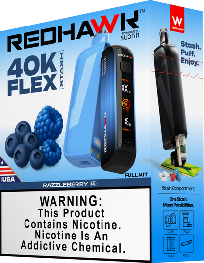RedHawk 40K Puff FLEX Stash Disposable Vape - RazzleBerry
