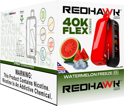 RedHawk 40K Puff FLEX Stash Disposable Vape - Watermelon Freeze