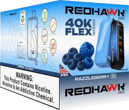 RedHawk 40K Puff FLEX Stash Disposable Vape - RazzleBerry