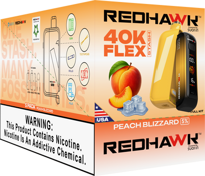 RedHawk 40K Puff FLEX Stash Disposable Vape - Peachy Blizzard