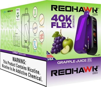 RedHawk 40K Puff FLEX Stash Disposable Vape - Grapple Juice