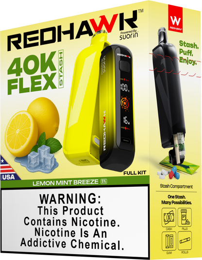 RedHawk 40K Puff FLEX Stash Disposable Vape - Lemon Mint Breeze