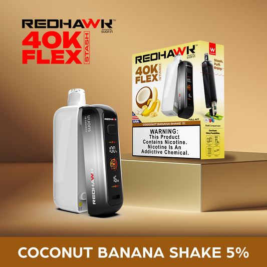 RedHawk 40K Puff FLEX Stash Disposable Vape - Coconut Banana Shake