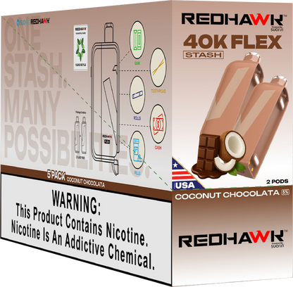 RedHawk 40K FLEX Stash COCONUT CHOCOLATA 2 Pack Replacement Pods