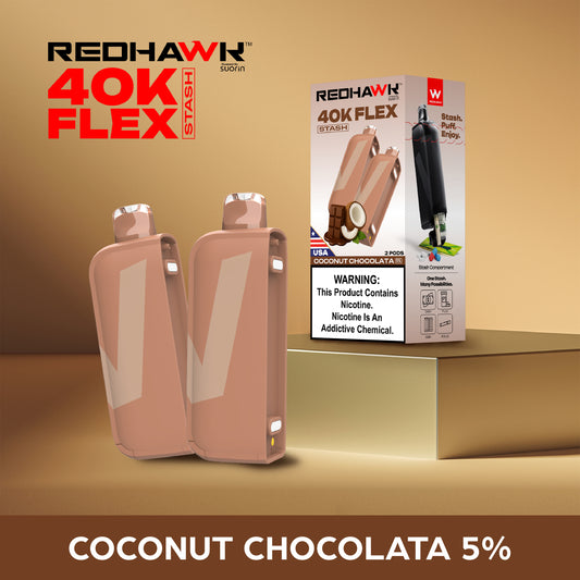 RedHawk 40K FLEX Stash COCONUT CHOCOLATA 2 Pack Replacement Pods