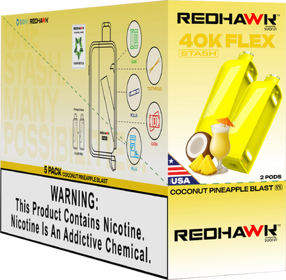 RedHawk 40K FLEX Stash COCONUT PINEAPPLE BLAST 2 Pack Replacement Pods