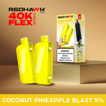 RedHawk 40K FLEX Stash COCONUT PINEAPPLE BLAST 2 Pack Replacement Pods