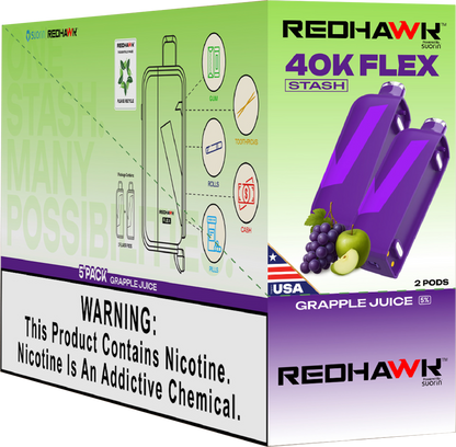 RedHawk 40K FLEX Stash GRAPPLE JUICE 2 Pack Replacement Pods