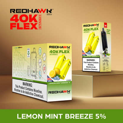RedHawk 40K FLEX Stash LEMON MINT BREEZE 2 Pack Replacement Pods