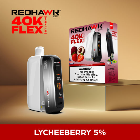 RedHawk 40K Puff FLEX Stash Disposable Vape - LycheeBerry
