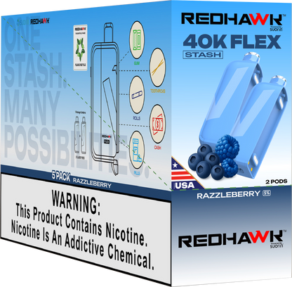 RedHawk 40K FLEX Stash RAZZLEBERRY 2 Pack Replacement Pods