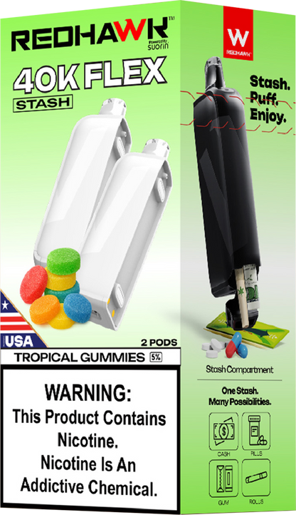 RedHawk 40K FLEX Stash TROPICAL GUMMIES 2 Pack Replacement Pods