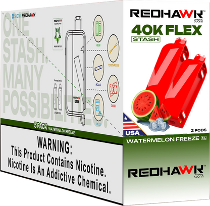 RedHawk 40K FLEX Stash WATERMELON FREEZE 2 Pack Replacement Pods