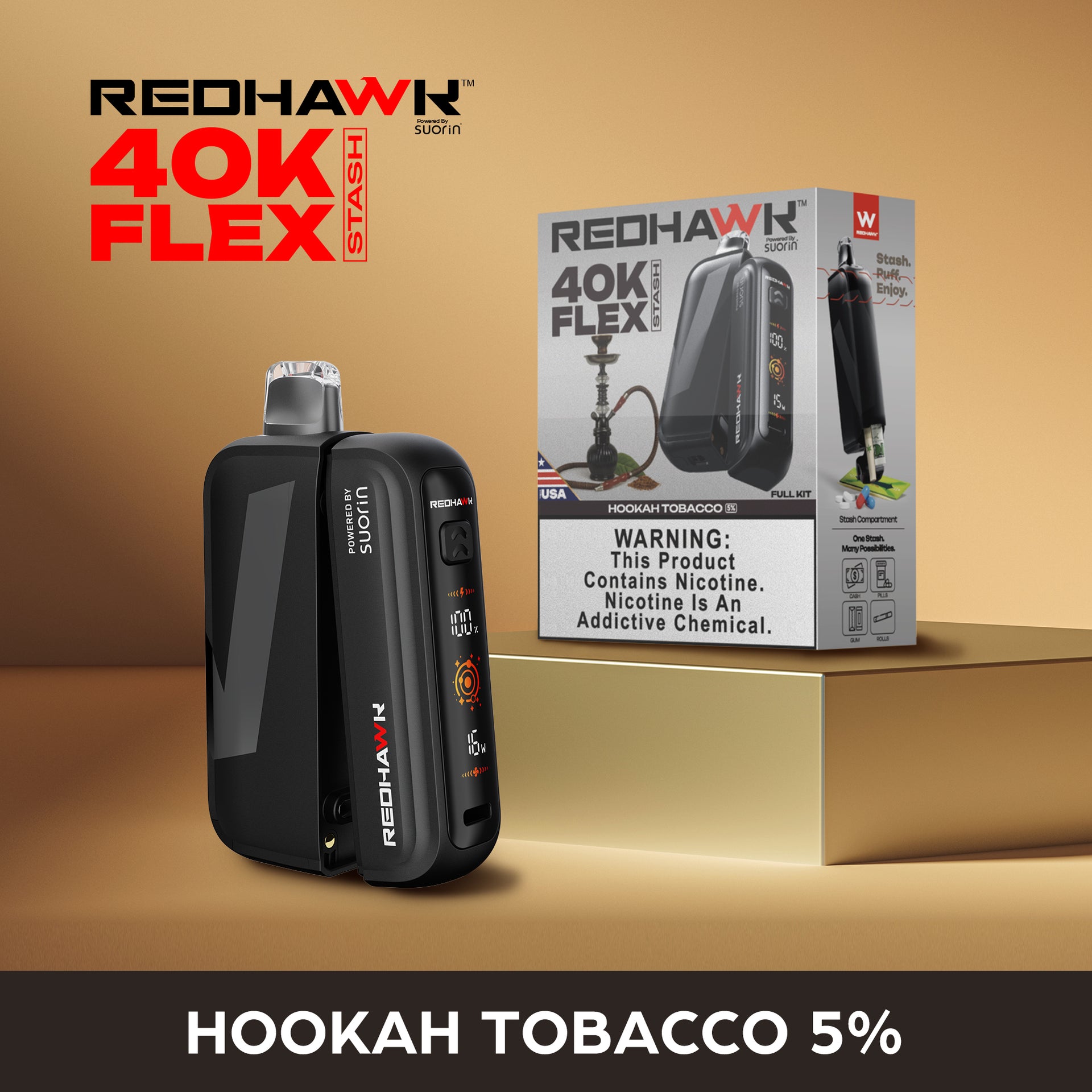 RedHawk 40K FLEX Stash Disposable Vape 40000 Puffs Hidden Compartment