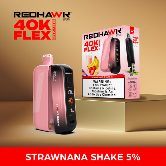 RedHawk 40K Puff FLEX Stash Disposable Vape - StrawNana Shake