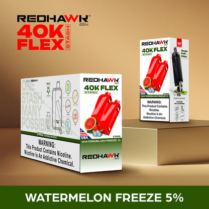 RedHawk 40K FLEX Stash WATERMELON FREEZE 2 Pack Replacement Pods