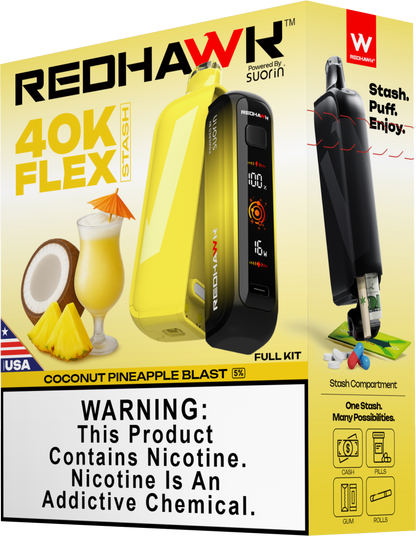RedHawk 40K Puff FLEX Stash Disposable Vape - Coconut Pineapple Blast